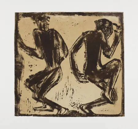 Grabado En Madera Rohlfs - Zwei Tanzende (Two Dancers)