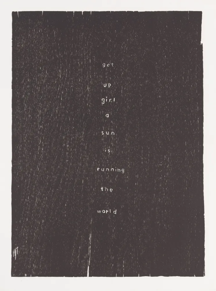 Grabado En Madera Rondinone - Get up girl a sun is running the world