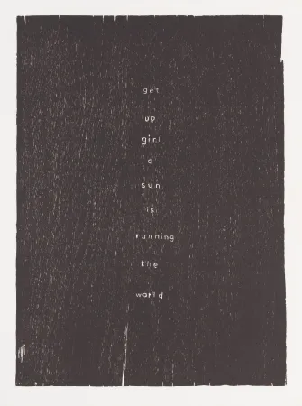 Grabado En Madera Rondinone - Get up girl a sun is running the world