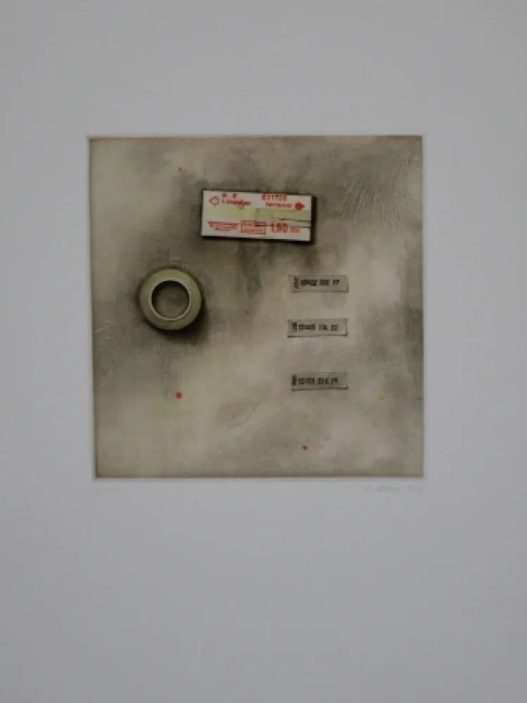 Aguafuerte Y Aguatinta Rösel - Die Fahrkarte wurde angerissen