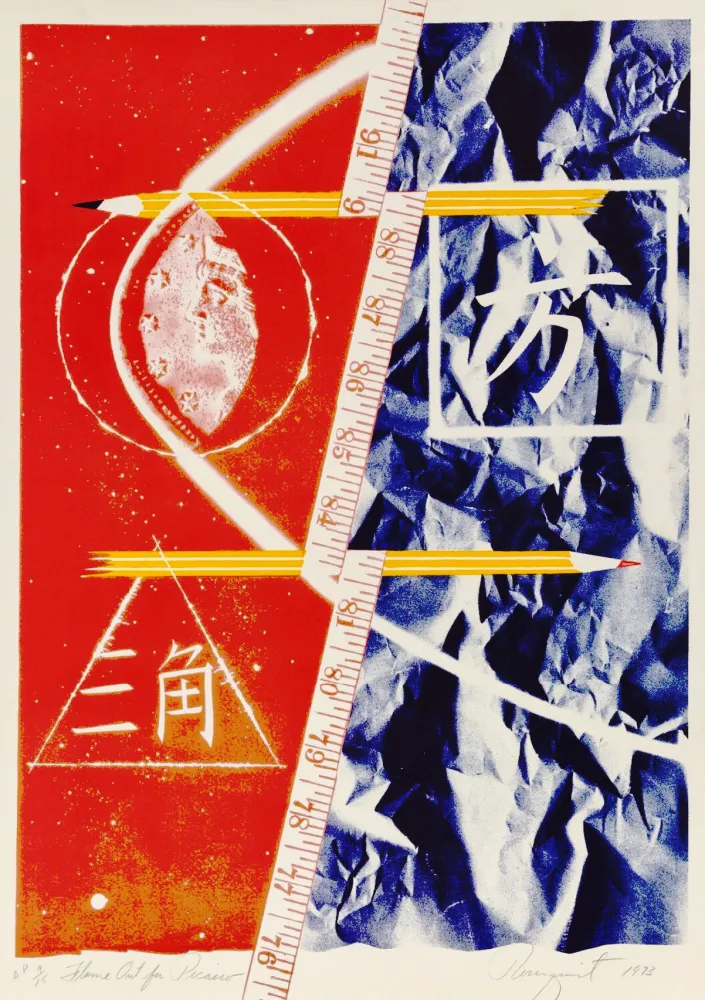 Litografía Rosenquist - Flame out for Picasso