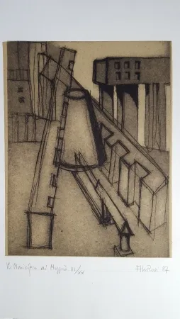 Aguafuerte Y Aguatinta Rossi - Il municipio di Muggiò