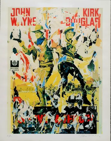 Serigrafía Rotella - John Wayne - Kirk Douglas