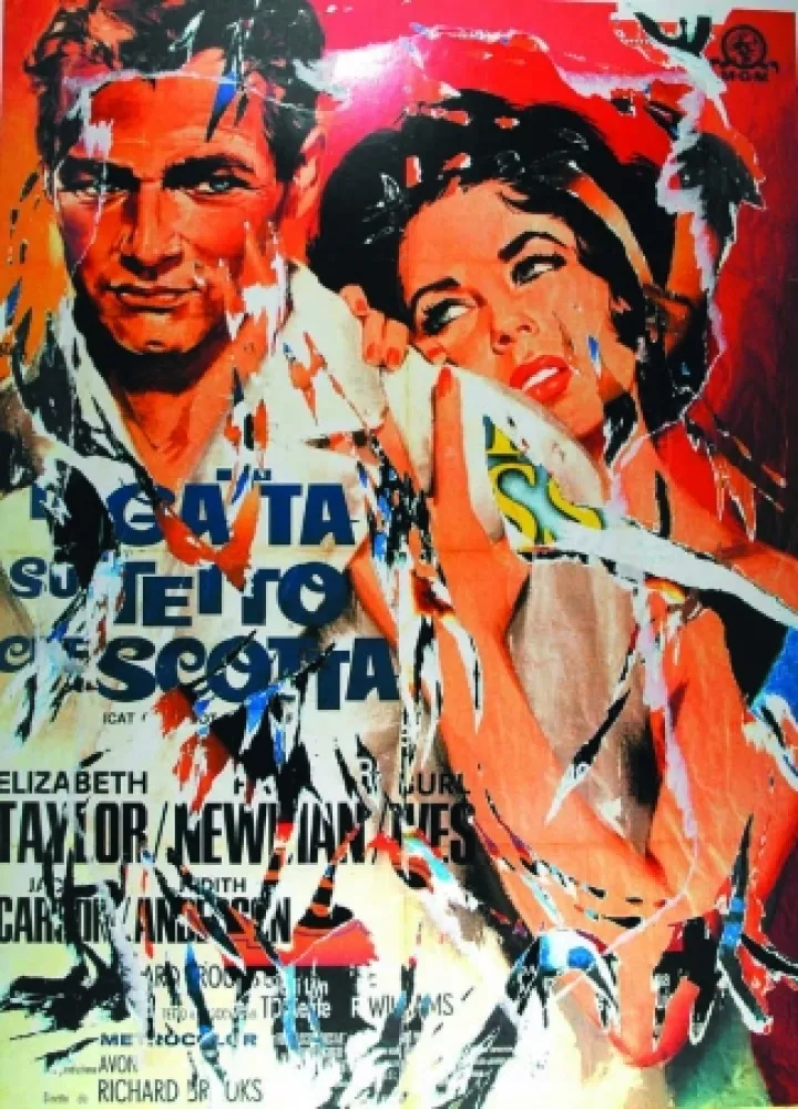 Serigrafía Rotella - La gatta sul tetto che scotta