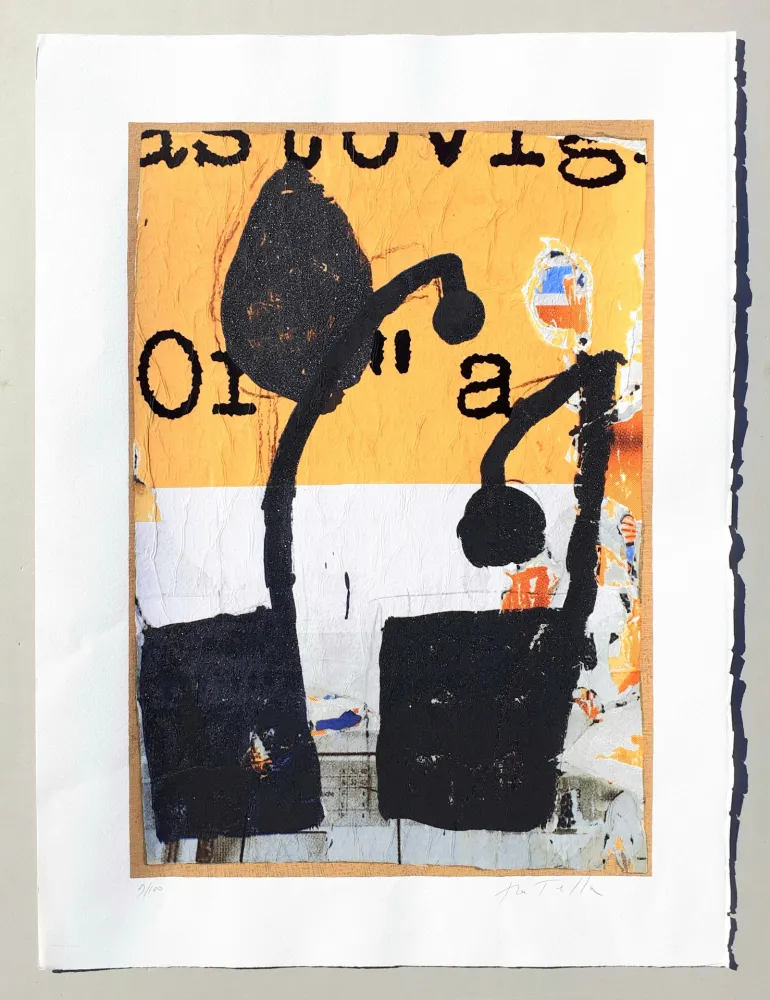 Serigrafía Rotella - Mirò in nero