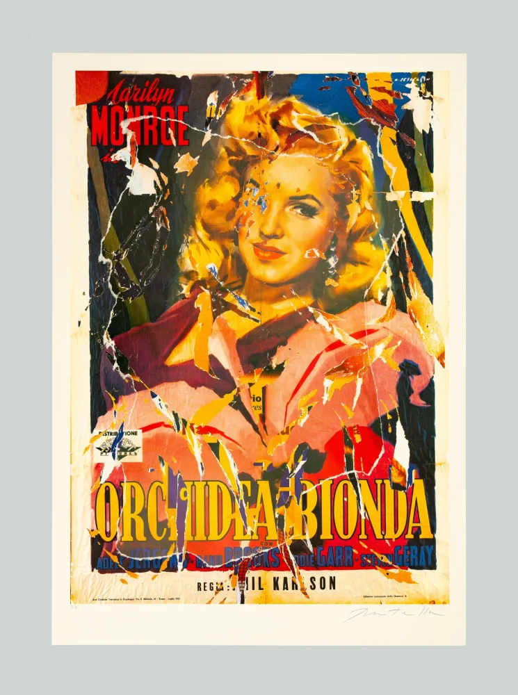 Serigrafía Rotella - Orchidea bionda