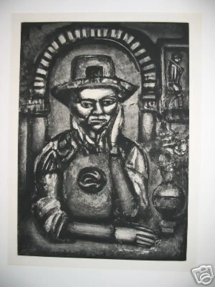 Aguatinta Rouault - Chinois inventa, dit-on, la poudre a canon, nous en fit don.