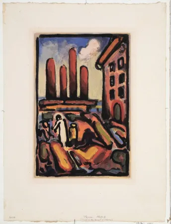 Aguatinta Rouault - Christ au Faubourg