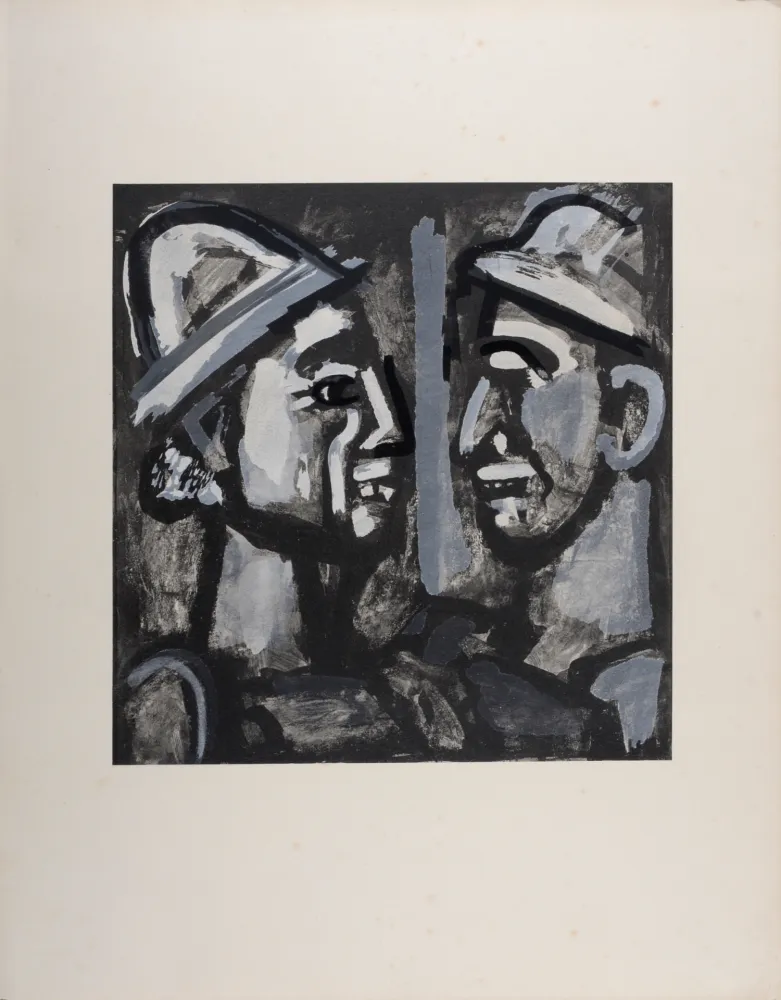 Litografía Rouault - Face à Face, 1933