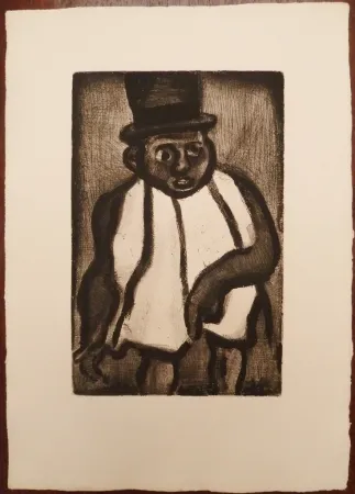 Grabado Rouault - L'homme à l'écharpe