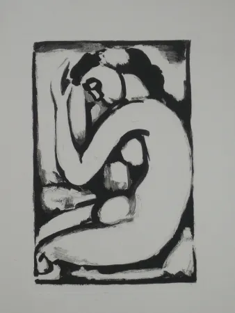 Aguatinta Rouault - Nu en berceau