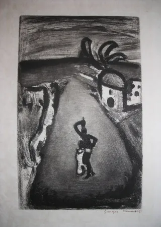 Aguafuerte Rouault - Paysage Tropical