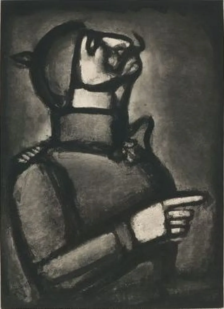 Aguatinta Rouault - Plus le coeur est noble, moins le col est roide