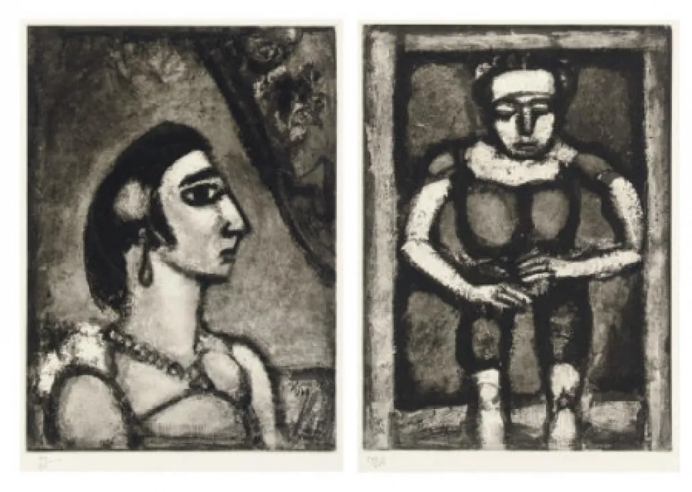 Aguafuerte Y Aguatinta Rouault - Quatorze planches gravées pour Les fleurs du mal