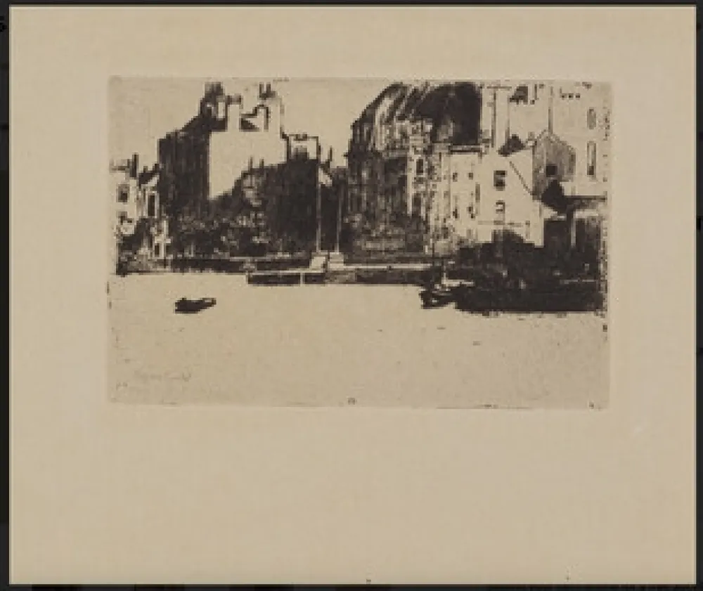 Aguafuerte Roussel - Chelsea Palaces (black-and-white version)