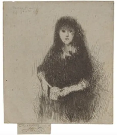 Aguafuerte Roussel - Portrait of a Little Spanish Girl