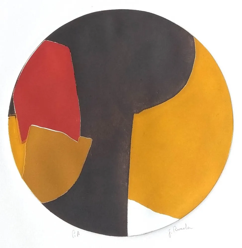 Aguafuerte Y Aguatinta Rueda - Perfiles, siluetas y Limites III