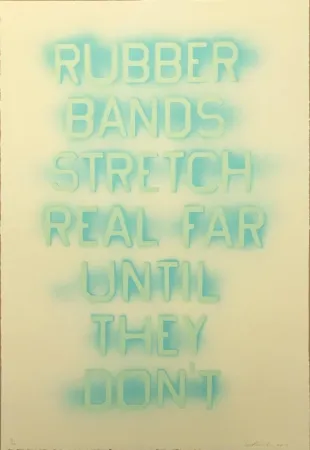 Litografía Ruscha - Rubber Bands (State II)