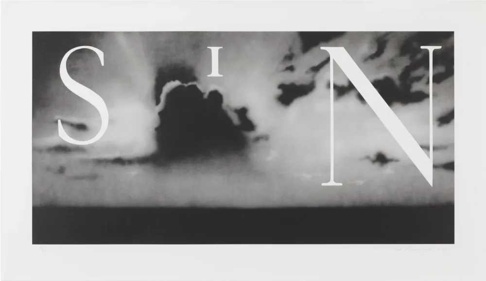 Litografía Ruscha - Sin - Without