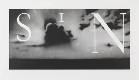 Litografía Ruscha - Sin - Without