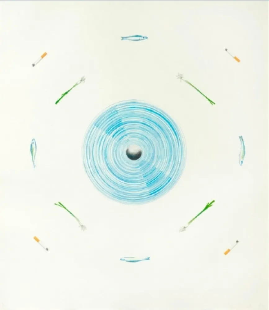 Litografía Ruscha - The fan and its surroundings