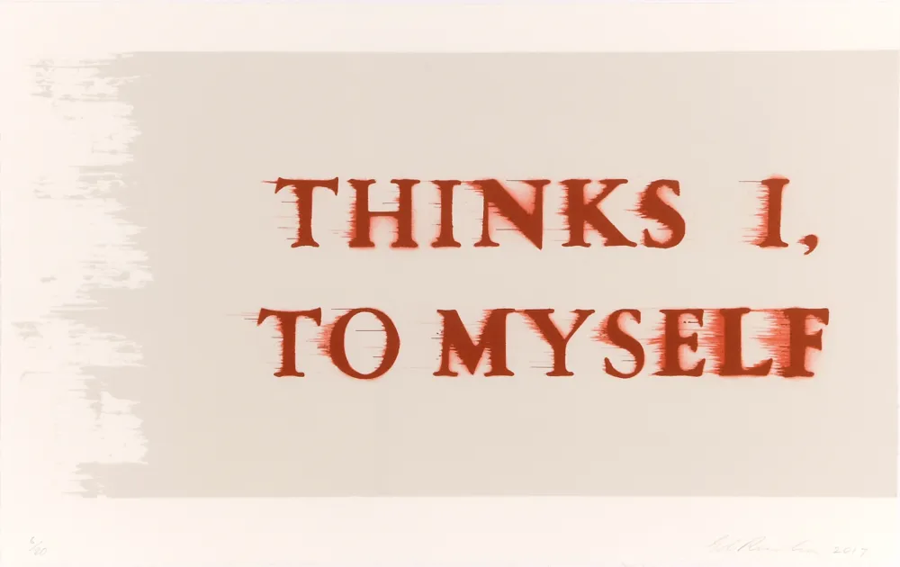 Litografía Ruscha - Thinks I, To Myself 