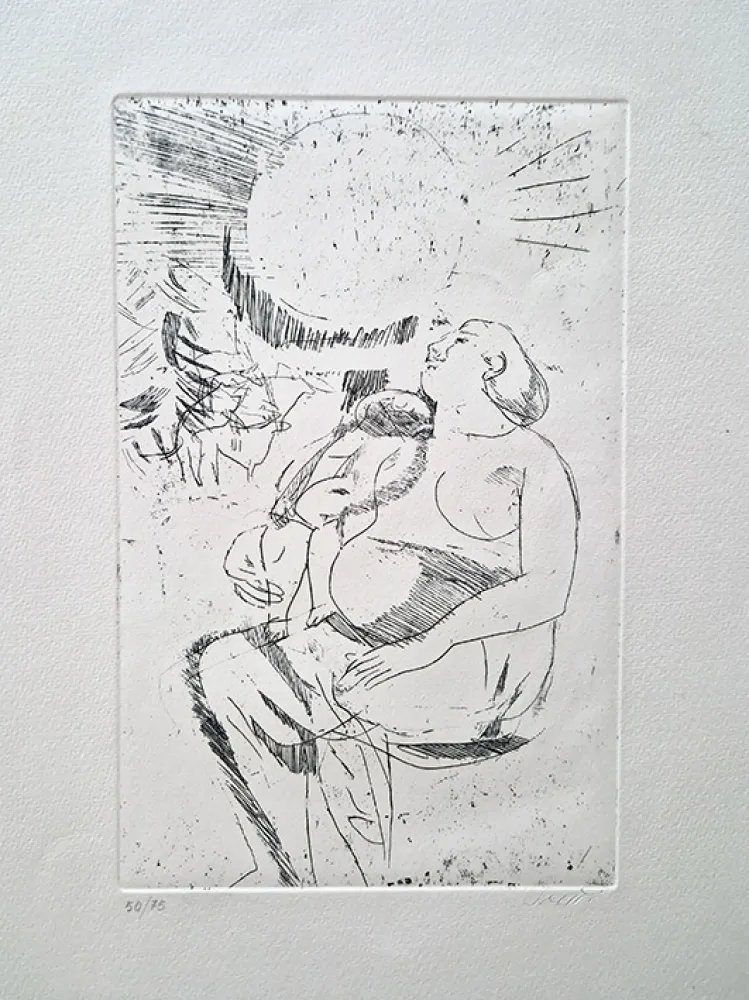 Aguafuerte Saetti - Maternità