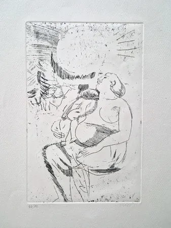 Aguafuerte Saetti - Maternità