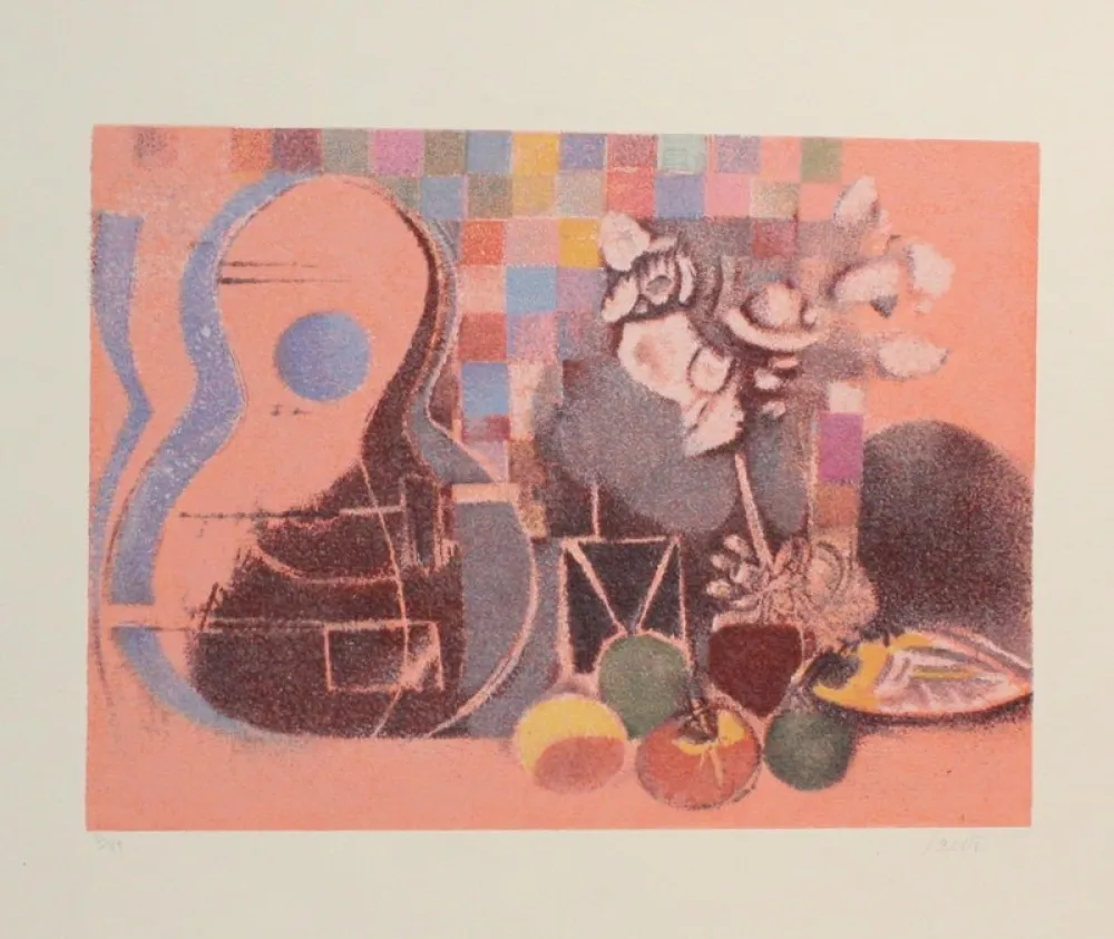 Litografía Saetti - NATURA MORTA