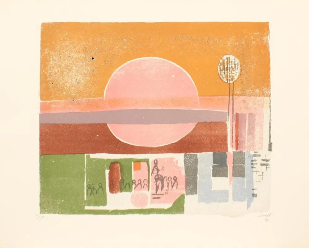 Litografía Saetti - SEI MURI DI SAETTI