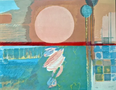 Litografía Saetti - Vaporetto sotto il sole