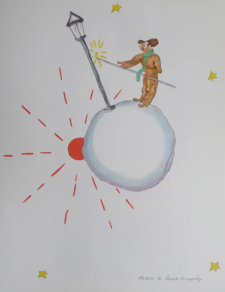 Litografía Saint-Exupéry - L 'allumeur de réverbéres