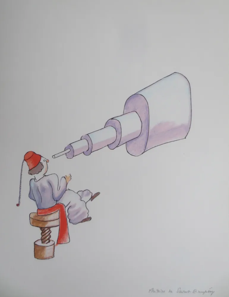 Litografía Saint-Exupéry - L'astronome