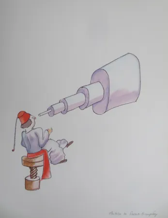 Litografía Saint-Exupéry - L'astronome