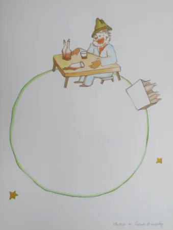 Litografía Saint-Exupéry -  le buveur