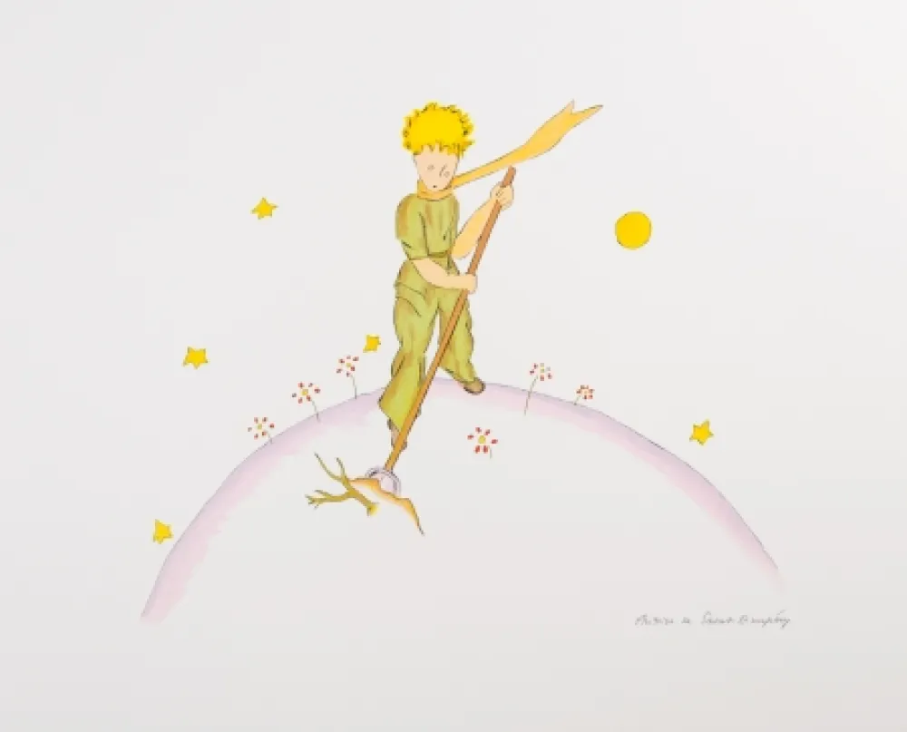 Litografía Saint-Exupéry - Le Petit Prince sur sa planète