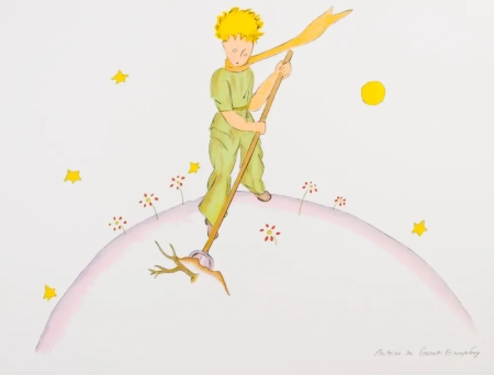 Litografía Saint-Exupéry - Le Petit Prince sur sa planète