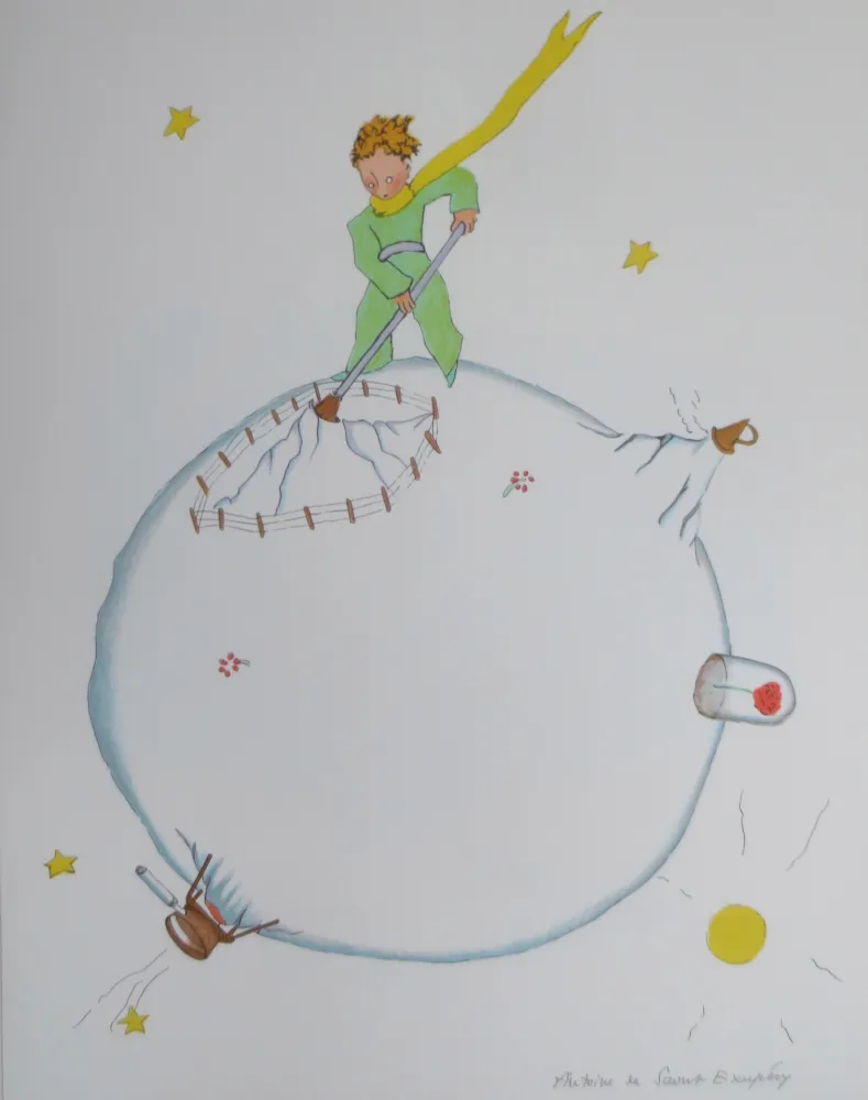 Litografía Saint-Exupéry - Le volcan