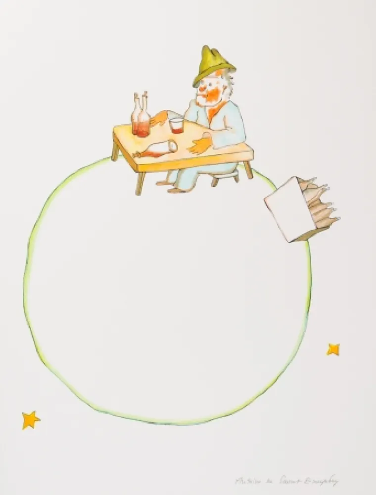 Litografía Saint-Exupéry - L'ivrogne