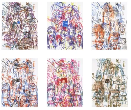 Litografía Salle - Theme for an Aztec Moralist Portfolio