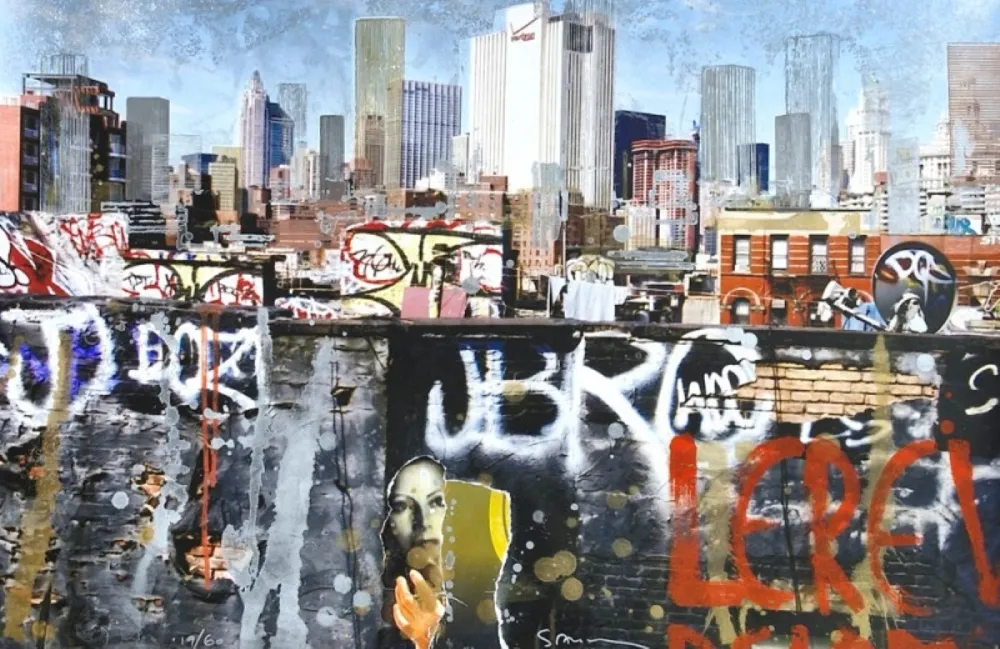 Grabado Salzmann - New York Le rêve