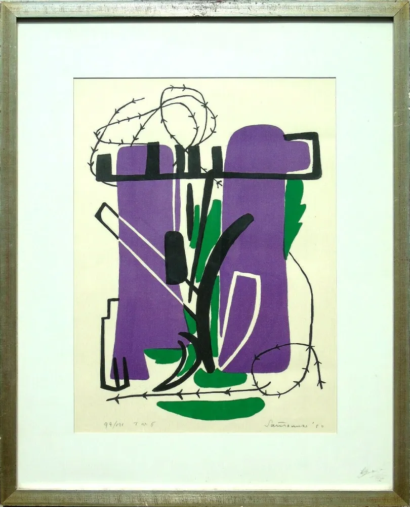 Litografía Santomaso - Composizione (d)
