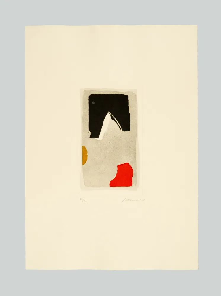 Grabado Santomaso - Composizione rosso/nero