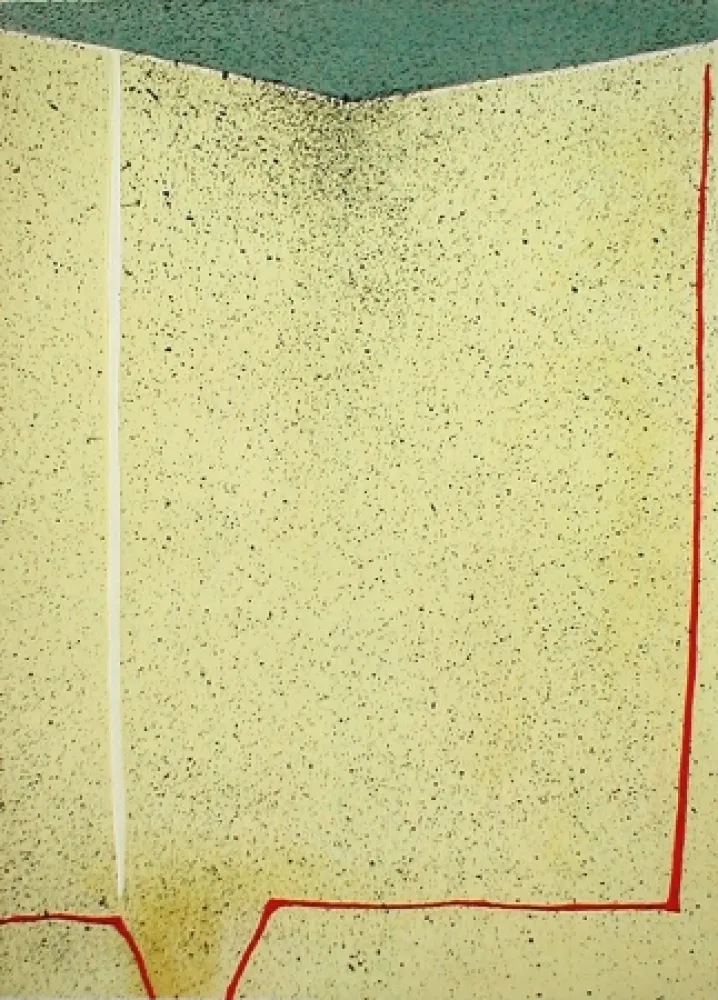 Litografía Santomaso - Omaggio al Crosifisso di Cimabue