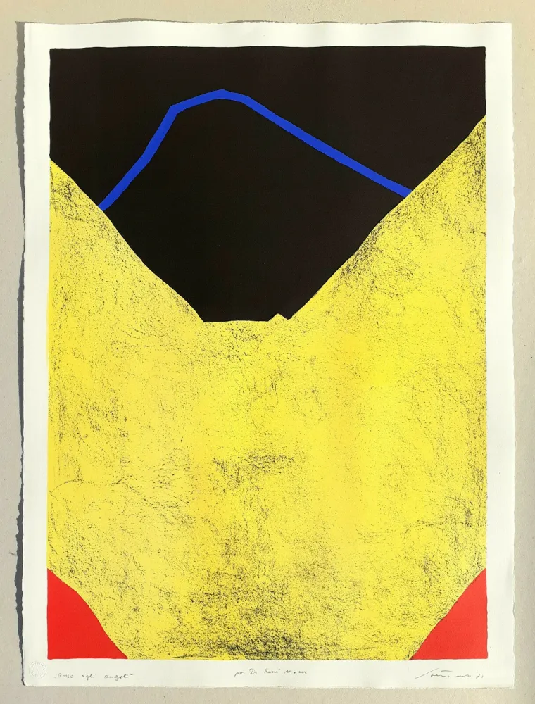 Litografía Santomaso - Rosso agli angoli