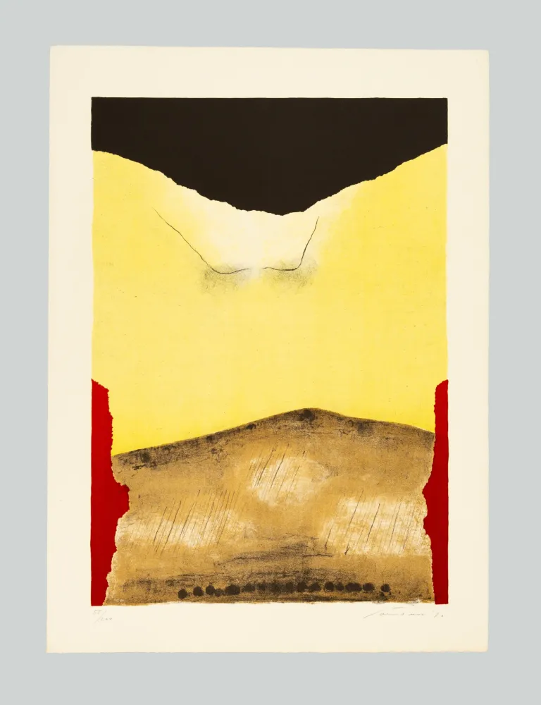 Litografía Santomaso - Rosso agli angoli