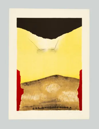 Litografía Santomaso - Rosso agli angoli