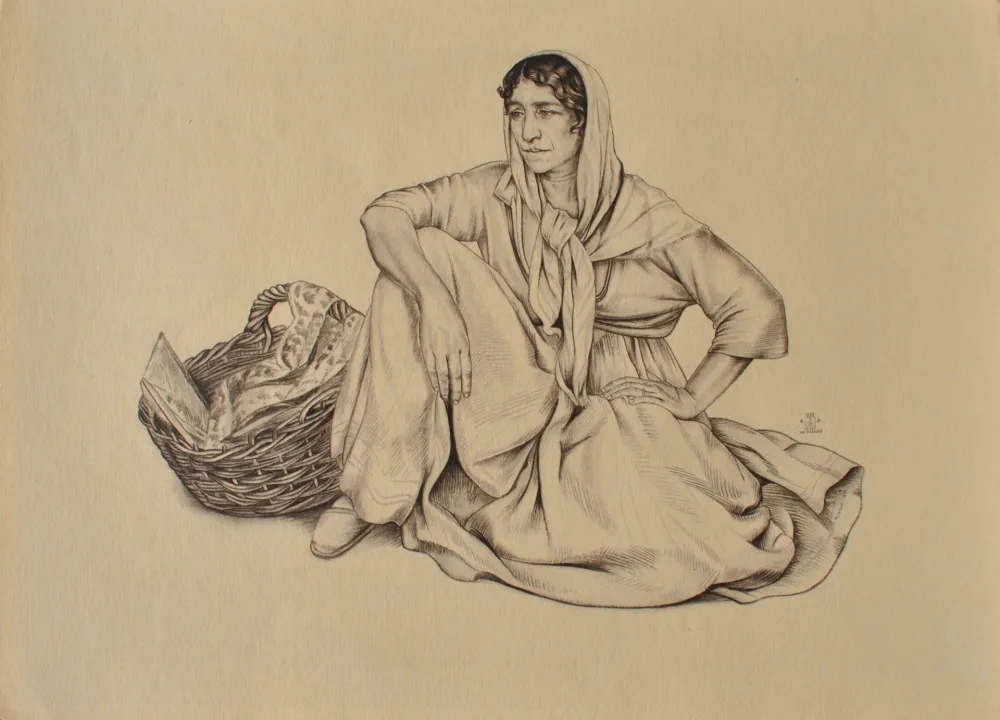 Grabado Sauer - Gitane assise