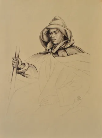 Grabado Sauer - Le berger Andalou