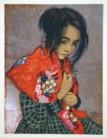 Grabado Sauer - Portrait d'enfant